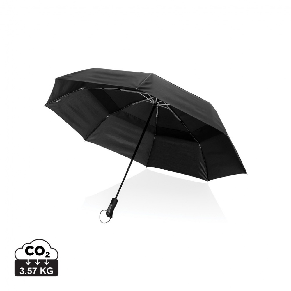 Logo trade promotional product photo of: Swiss Peak Aware™ Tornado 27” pocket storm umbrella