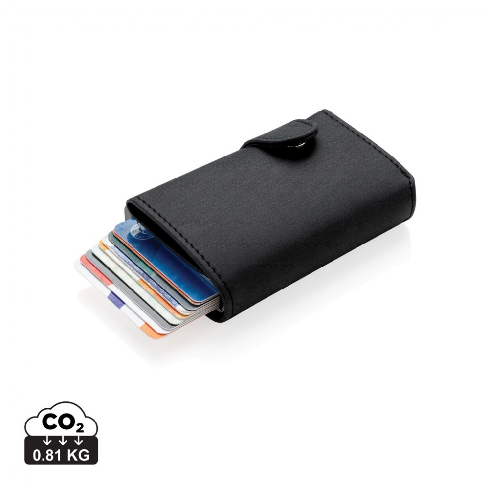 Logo trade promotional giveaway photo of: Standard aluminium RFID cardholder with PU wallet