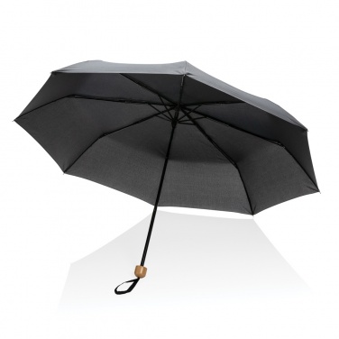 Logotrade business gift image of: 20.5" Impact AWARE™ RPET 190T Pongee bamboo mini umbrella