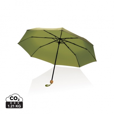 Logotrade promotional giveaway image of: 20.5" Impact AWARE™ RPET 190T Pongee bamboo mini umbrella