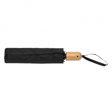 Logotrade promotional product picture of: 21" Impact AWARE™ RPET 190T bamboo auto open/close umbrella