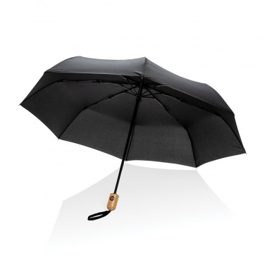 Logotrade promotional giveaway picture of: 21" Impact AWARE™ RPET 190T bamboo auto open/close umbrella