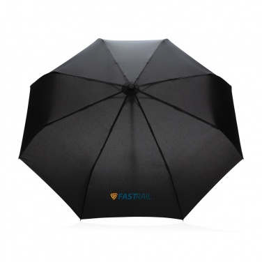 Logo trade promotional product photo of: 21" Impact AWARE™ RPET 190T bamboo auto open/close umbrella