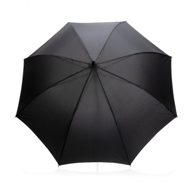 Logo trade promotional gift photo of: 23" Impact AWARE™ RPET 190T auto open bamboo umbrella