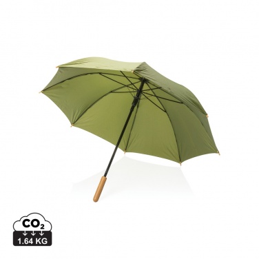 Logo trade advertising products picture of: 23" Impact AWARE™ RPET 190T auto open bamboo umbrella