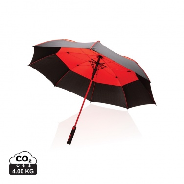 Logo trade promotional giveaway photo of: 27" Impact AWARE™ RPET 190T auto open stormproof umbrella