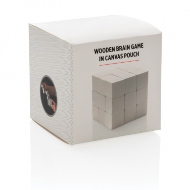 Logotrade promotional merchandise picture of: Wooden brain game in canvas pouch