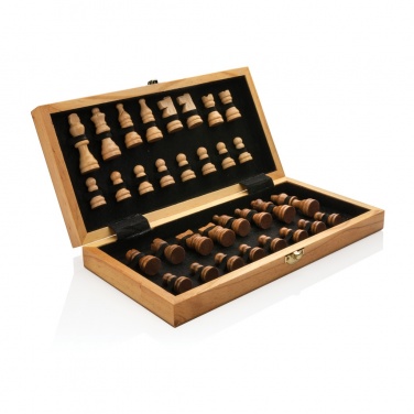 Logo trade promotional merchandise image of: Luxury wooden foldable chess set