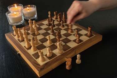 Logo trade corporate gifts picture of: Luxury wooden foldable chess set