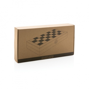 Logo trade corporate gifts image of: Luxury wooden foldable chess set