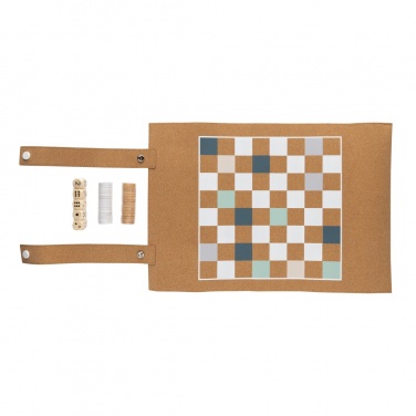 Logotrade advertising product image of: Britton cork foldable backgammon and checkers game set