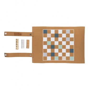 Logo trade promotional products picture of: Britton cork foldable backgammon and checkers game set