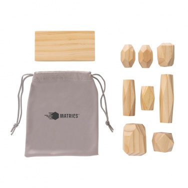 Logotrade promotional item image of: Ukiyo Crios wooden balancing rocks in pouch