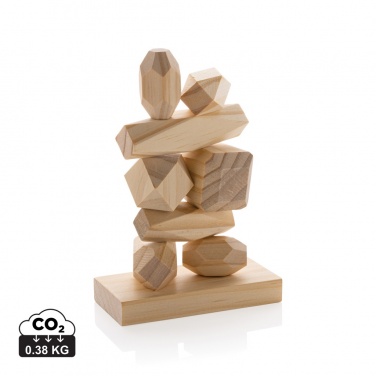 Logotrade promotional merchandise image of: Ukiyo Crios wooden balancing rocks in pouch