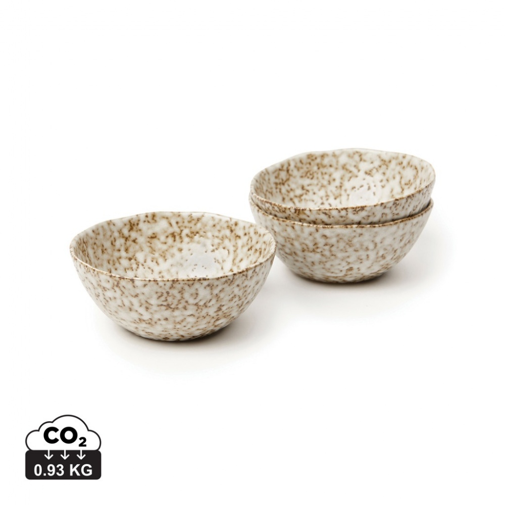 Logo trade advertising products picture of: VINGA Nuvem stoneware mini bowl, 3 pcs set