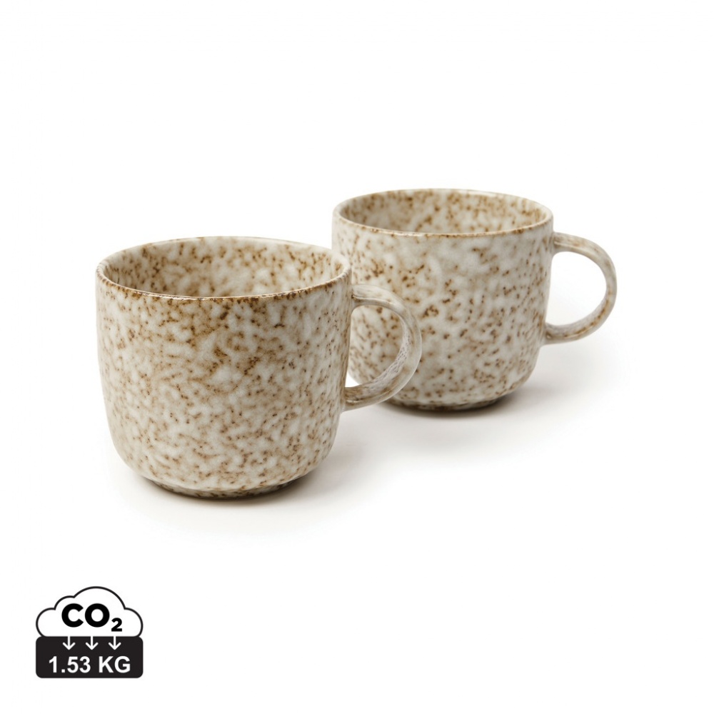 Logo trade advertising products image of: VINGA Nuvem stoneware mug, 2 pcs set