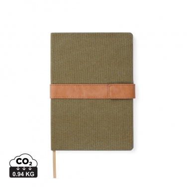 Logo trade corporate gifts image of: VINGA Bosler RCS recycled paper notebook