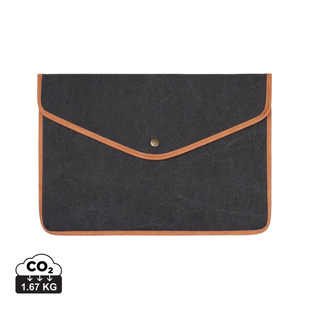 Logo trade promotional items image of: VINGA Bosler GRS recycled canvas 14" laptop sleeve