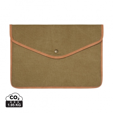 Logo trade promotional item photo of: VINGA Bosler GRS recycled canvas 16" laptop sleeve