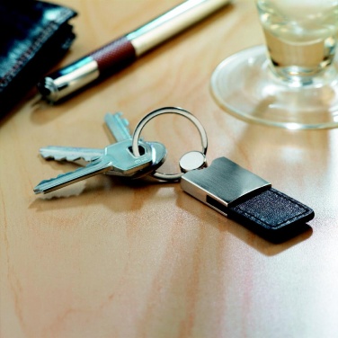 Logo trade corporate gifts image of: PU and metal key ring Helsinki