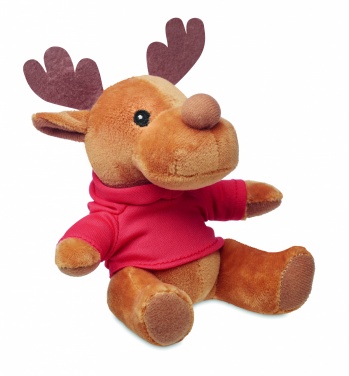 Logo trade corporate gifts image of: Plush reindeer with hoodie