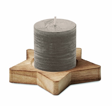 Logo trade promotional merchandise image of: Candle on star wooden base