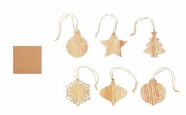 Logo trade promotional giveaway photo of: Set of wooden Xmas ornaments