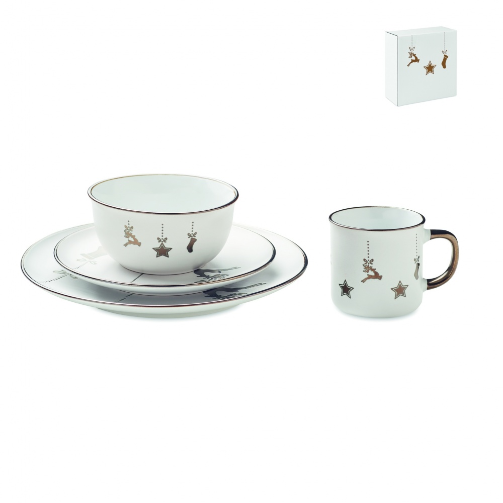 Logo trade promotional item photo of: 4 piece ceramic place setting