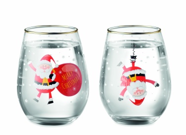 Logo trade promotional giveaways image of: Set of 2 Christmas glasses