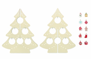 Logo trade promotional giveaways image of: Wooden Xmas tree decoration