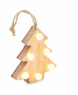 Logo trade promotional gifts picture of: Wooden weed tree with lights