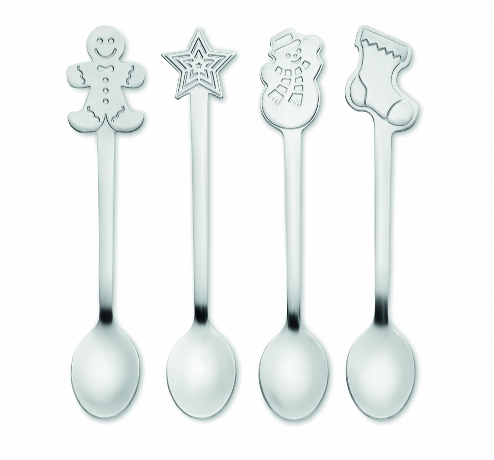 Logotrade corporate gifts photo of: Set of 4 Christmas tea spoon