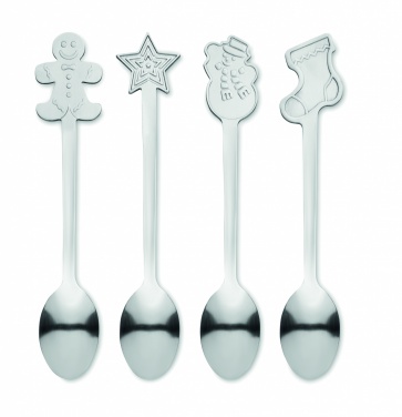 Logo trade promotional product photo of: Set of 4 Christmas tea spoon