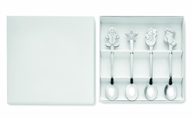 Logo trade advertising product photo of: Set of 4 Christmas tea spoon