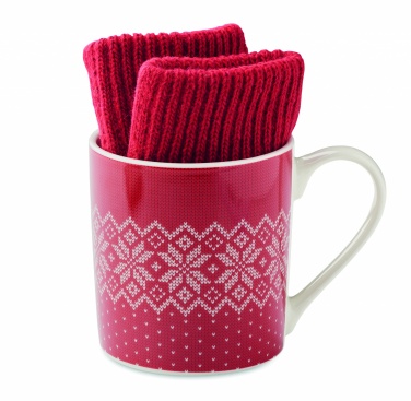 Logo trade promotional merchandise picture of: Winter gift mug and gloves set