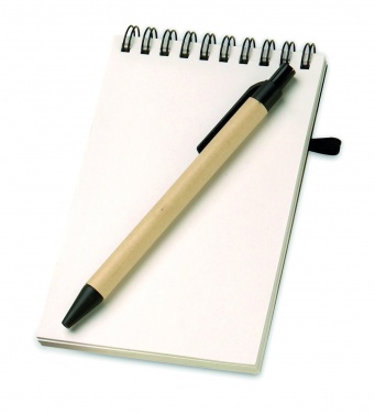 Logotrade promotional merchandise picture of: A6 recycled notepad with pen