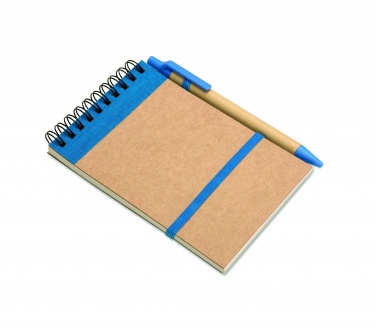 Logo trade promotional merchandise image of: A6 recycled notepad with pen