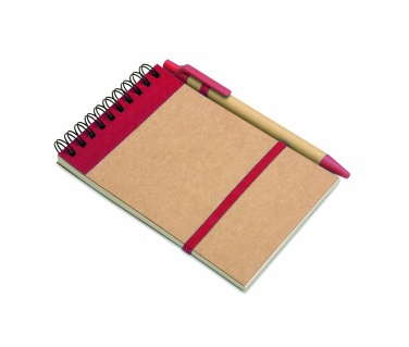 Logo trade promotional giveaways image of: A6 recycled notepad with pen