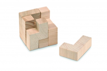 Logo trade promotional items image of: Wooden puzzle in cotton pouch