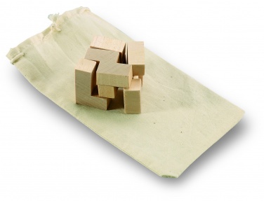 Logotrade promotional giveaway image of: Wooden puzzle in cotton pouch