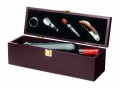 Wine set in wine box, Wood