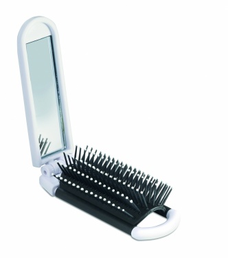 Logo trade advertising products picture of: Foldable hairbrush with mirror