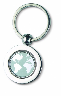 Logo trade promotional products image of: Globe metal key ring