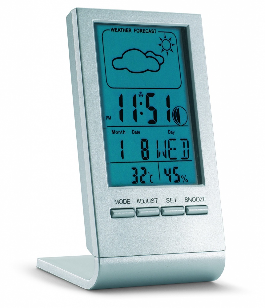 Logotrade promotional products photo of: Weather station with blue LCD