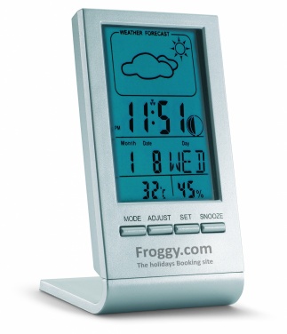 Logo trade promotional gift photo of: Weather station with blue LCD