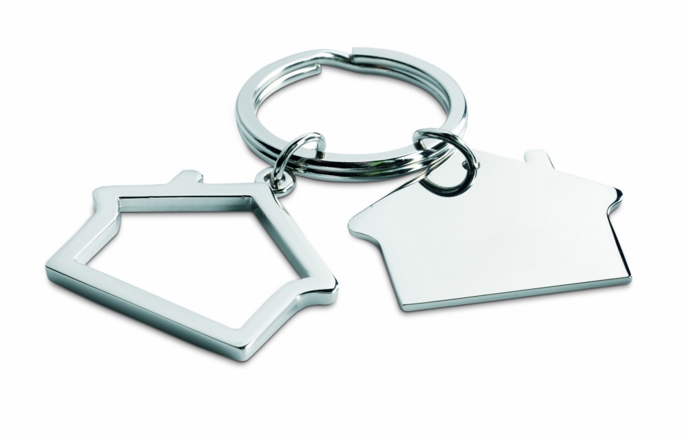 Logotrade promotional products photo of: Metal key ring house shape Jyvaskyla