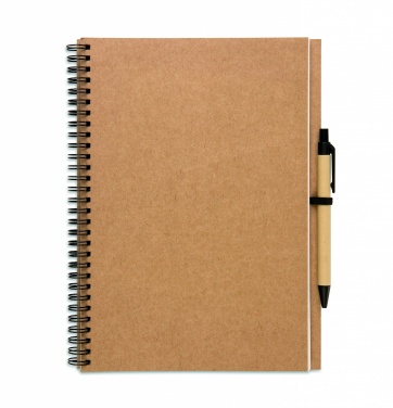 Logo trade business gift photo of: Recycled notebook with pen