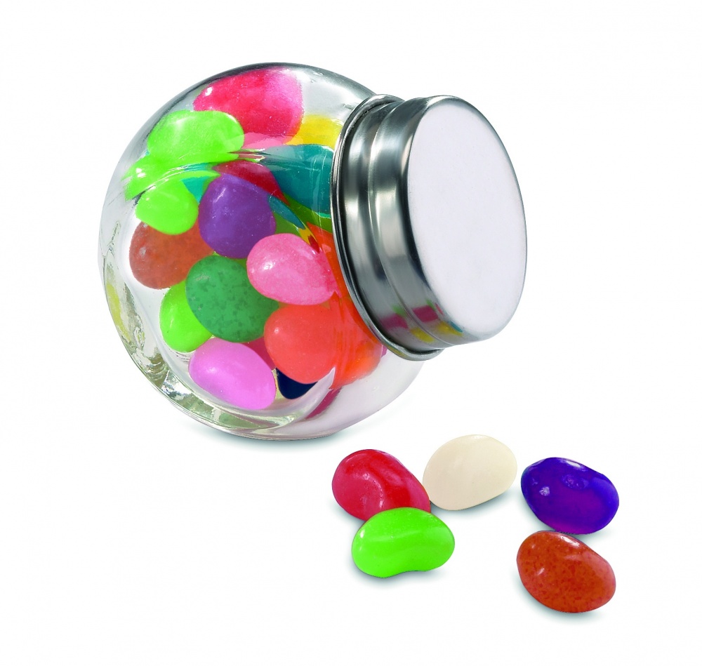 Logo trade advertising products image of: Glass jar with jelly beans