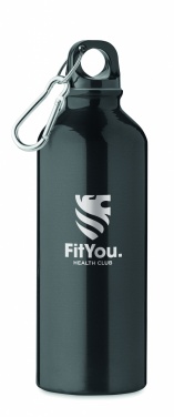 Logo trade business gift photo of: 500 ml single-walled water bottle made of recycled aluminum with a carabiner