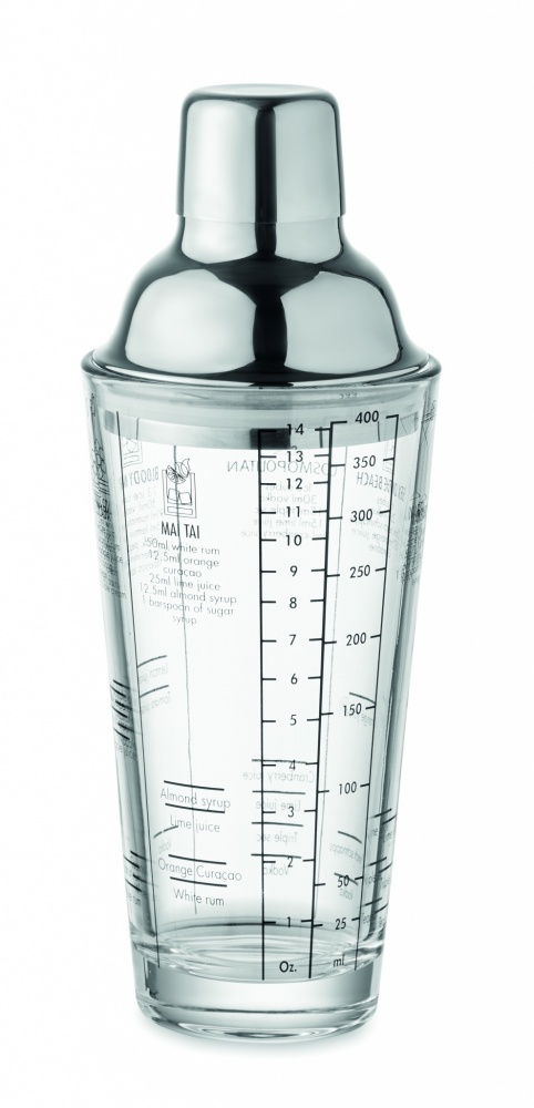 Logo trade promotional giveaways image of: Glass cocktail shaker 400 ml